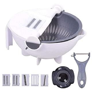 9 in 1 Multifunction Plastic Magic Rotate Vegetable Cutter