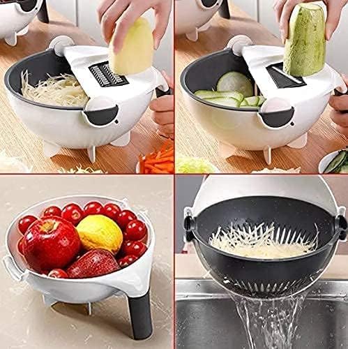 9 in 1 Multifunction Plastic Magic Rotate Vegetable Cutter