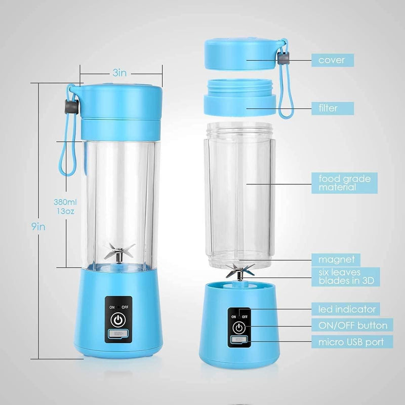 Portable Electric 6 Blade USB Juice Maker | 380 ml