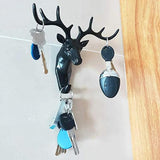 Stylish Adhesive Deer Head Key Holder - Pack of 3