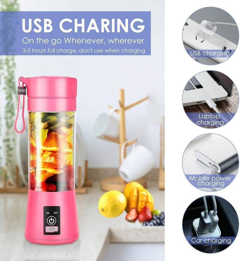 Portable Electric 6 Blade USB Juice Maker | 380 ml