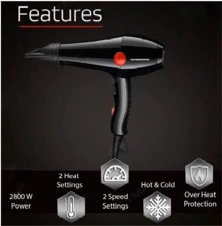 Hot and Cold Hair Dryer with Adjustable Temperature Settings