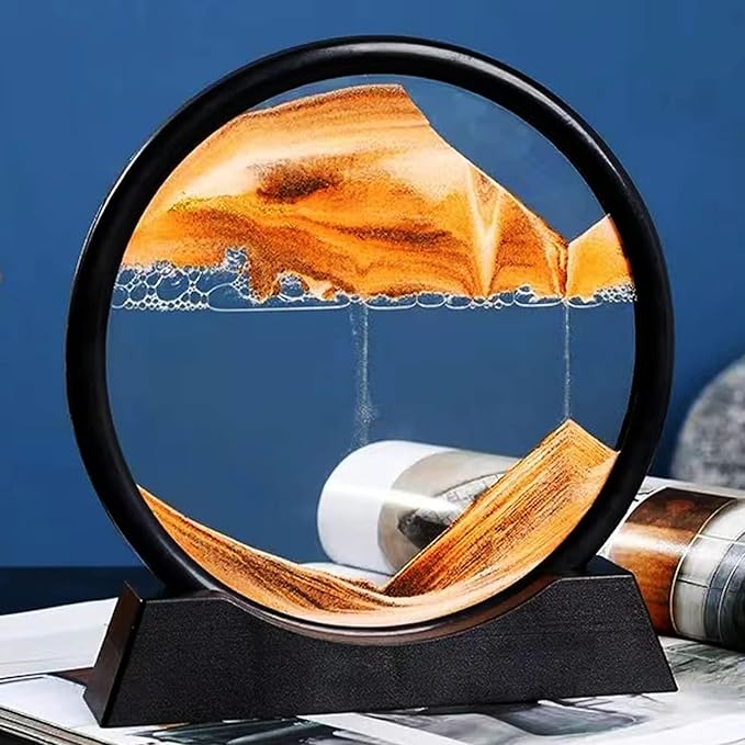 3D Flowing Sand Art - Round Glass Dynamic Sandscape