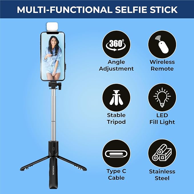 3-in-1 Bluetooth Selfie Stick