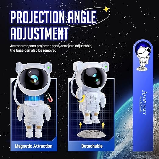 Astronaut Galaxy Projector - 360 Magnetic Head Rotation, Remote Control