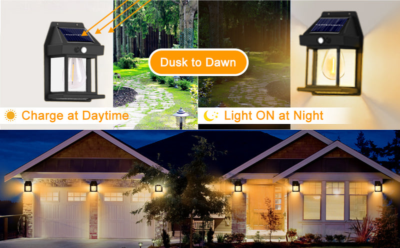 Solar Wall Lights Outdoor Motion Sensor LED Sconce (Pack of 1)