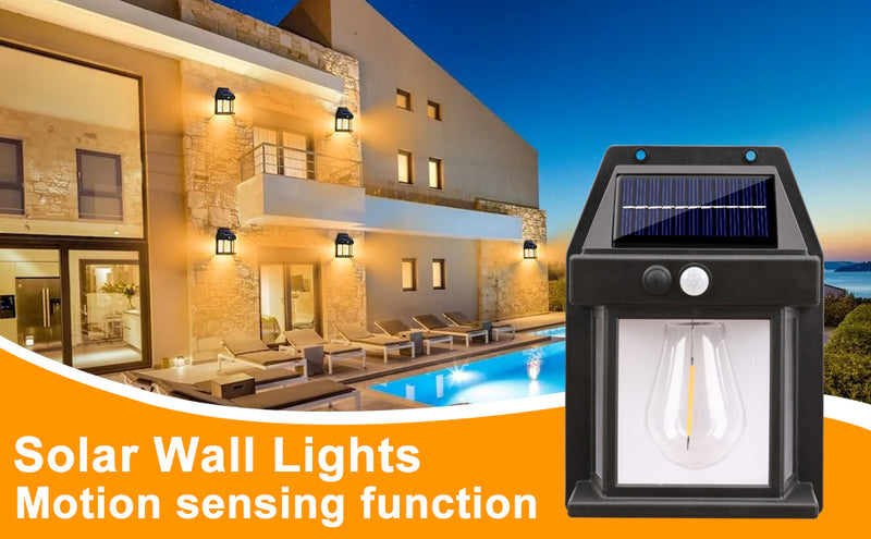 Solar Wall Lights Outdoor Motion Sensor LED Sconce (Pack of 1)