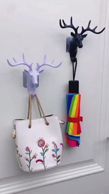 Stylish Adhesive Deer Head Key Holder - Pack of 3